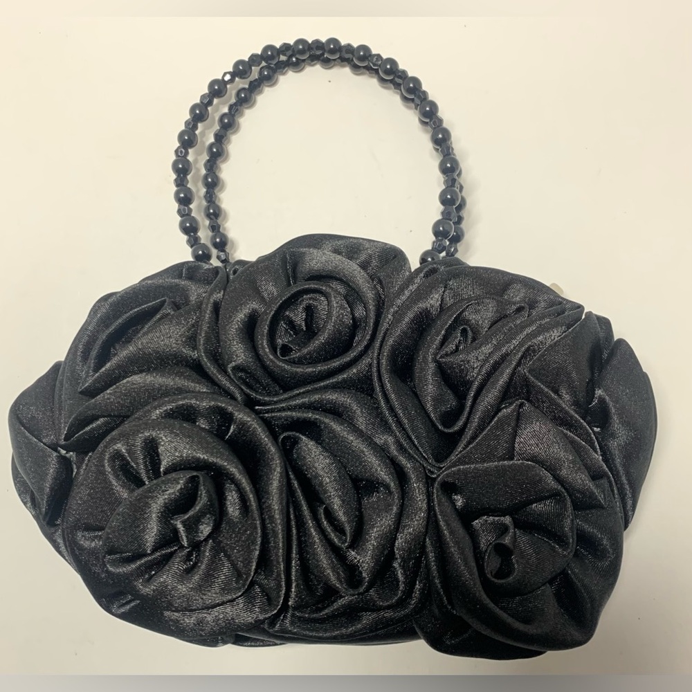 Vintage The Pyramid Collection Black Rose Purse